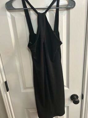 Fashion Nova sleeveless black Gina double lined mini dress size medium NWT